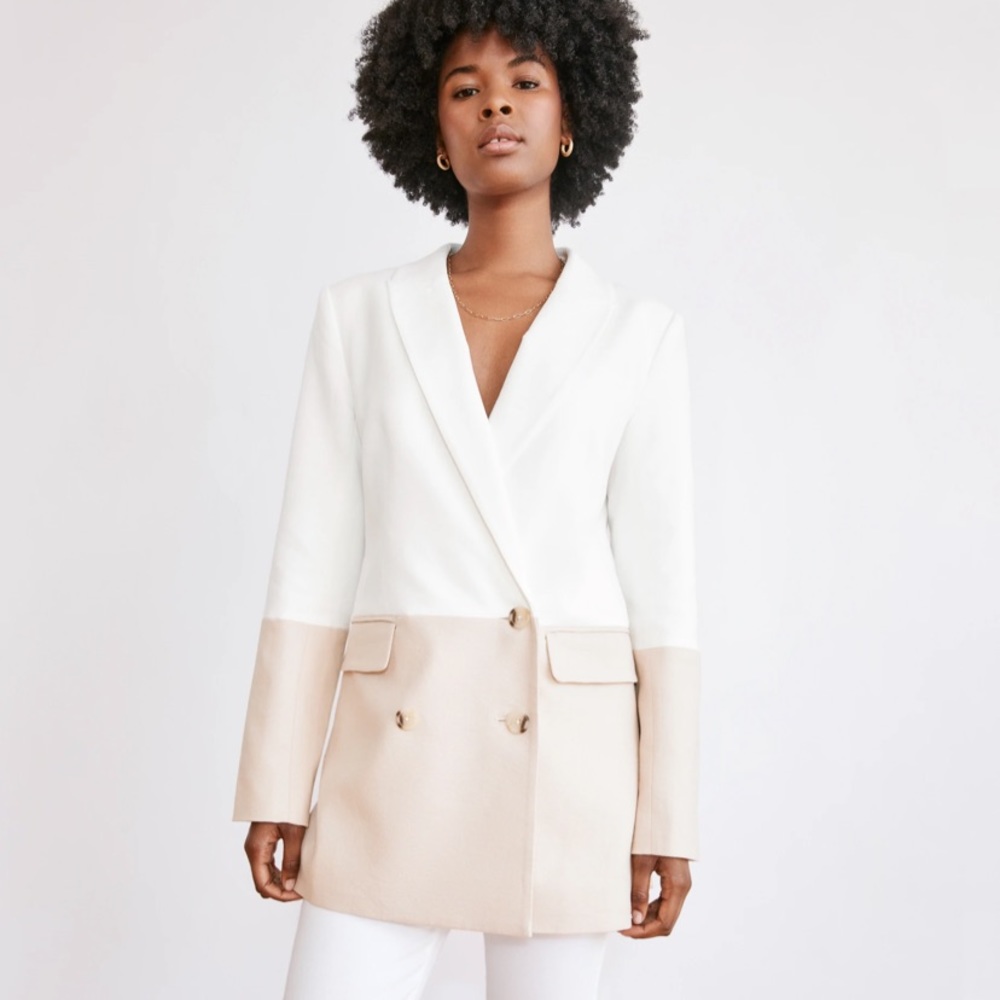 NWT Something Navy Danielle Color Block Blazer